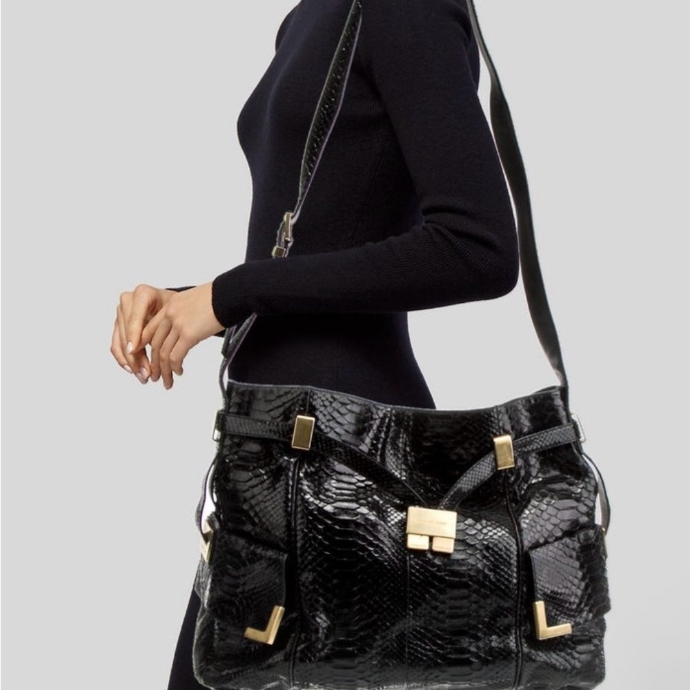 Michael Kors Black Snakeskin Shoulder Bag